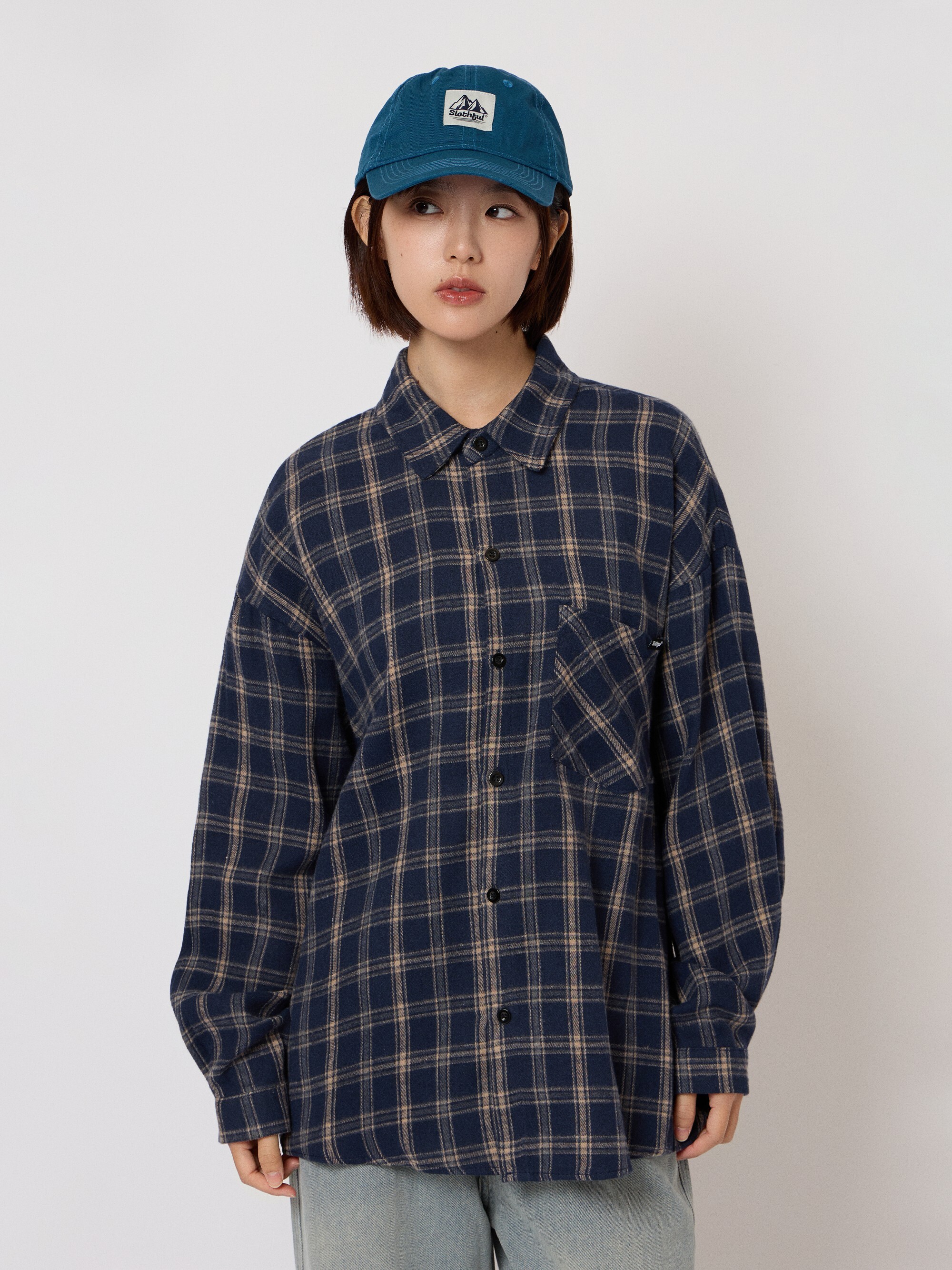 曜影復古格紋襯衫