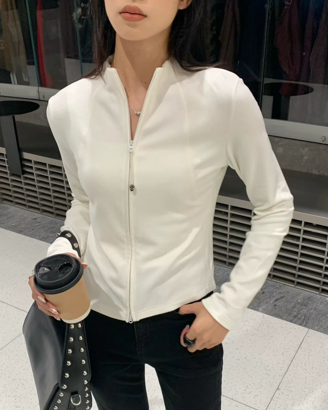 Nellie&Co.立領雙開拉鍊保暖外套(特價)