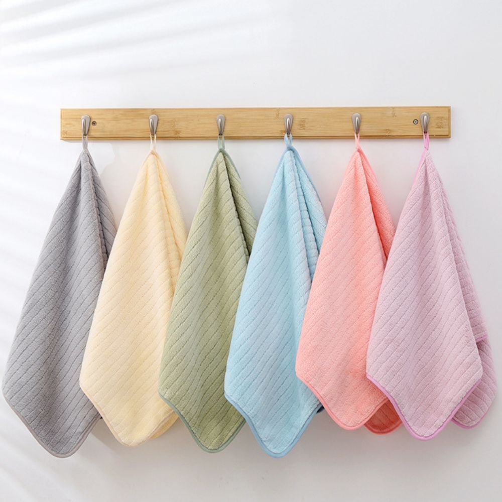 珊瑚絨毛巾 條紋款35×75cm｜柔軟吸水 居家百搭色【輕鬆購五金百貨】