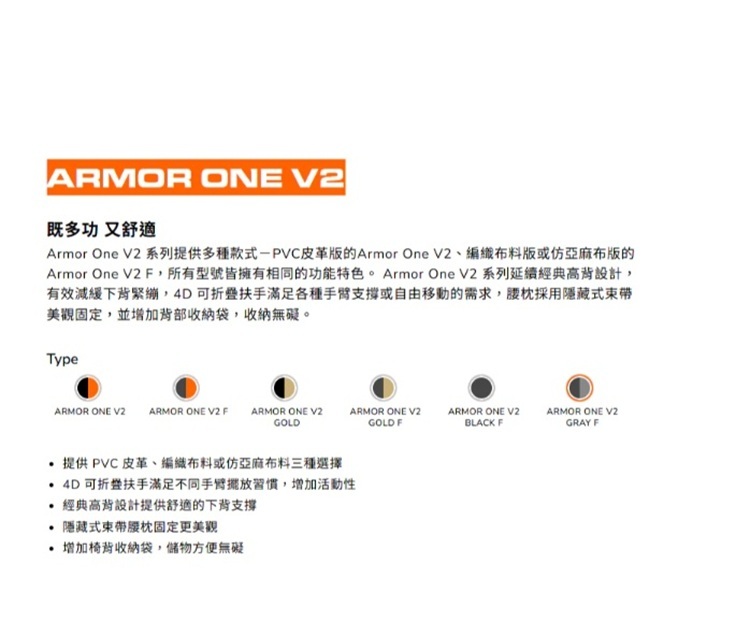 Cougar 美洲獅 ARMOR ONE V2 電競椅 四色可選