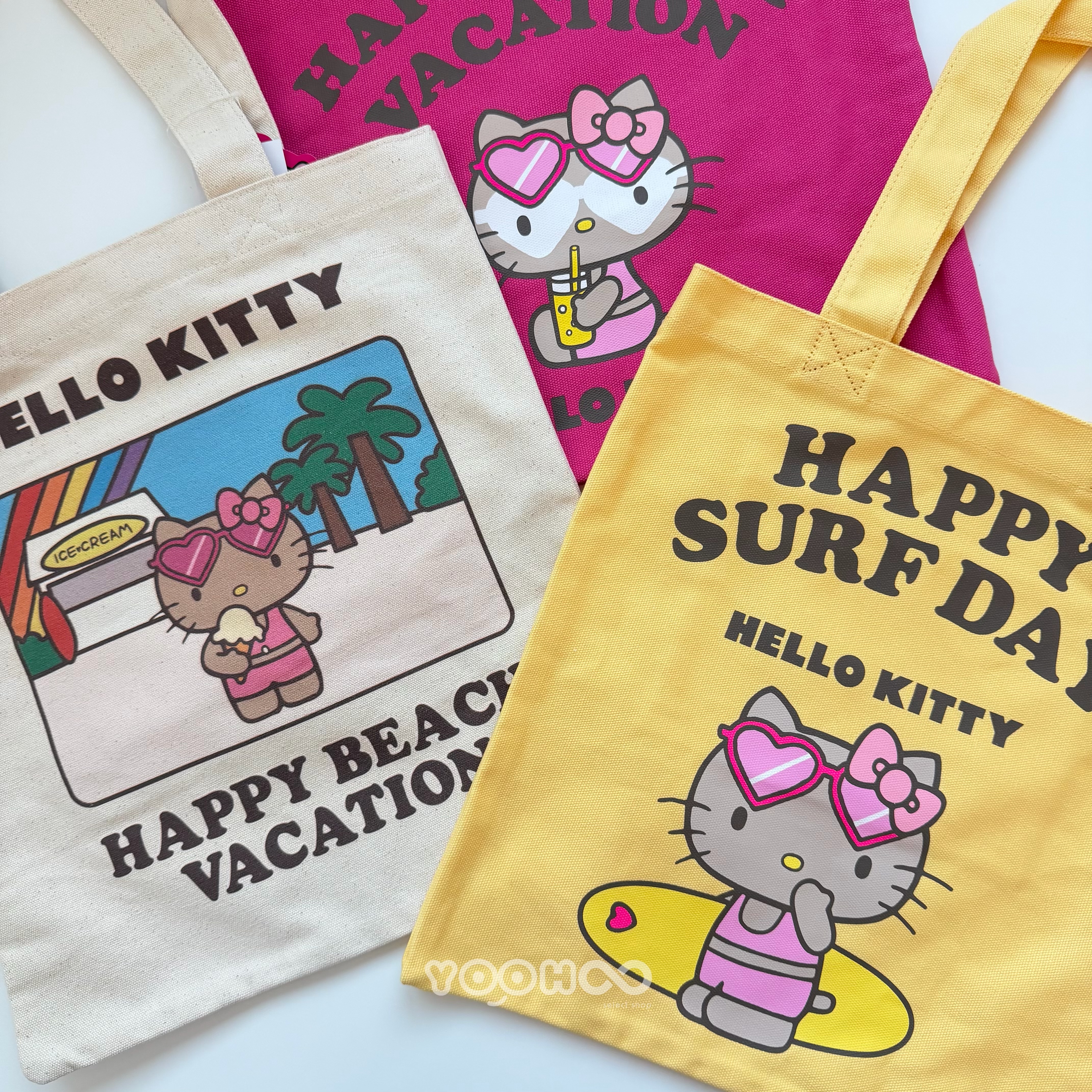 現貨┃三麗鷗 HELLO KITTY 黑皮 日燒 曬黑 海灘 度假 衝浪 托特包 帆布包