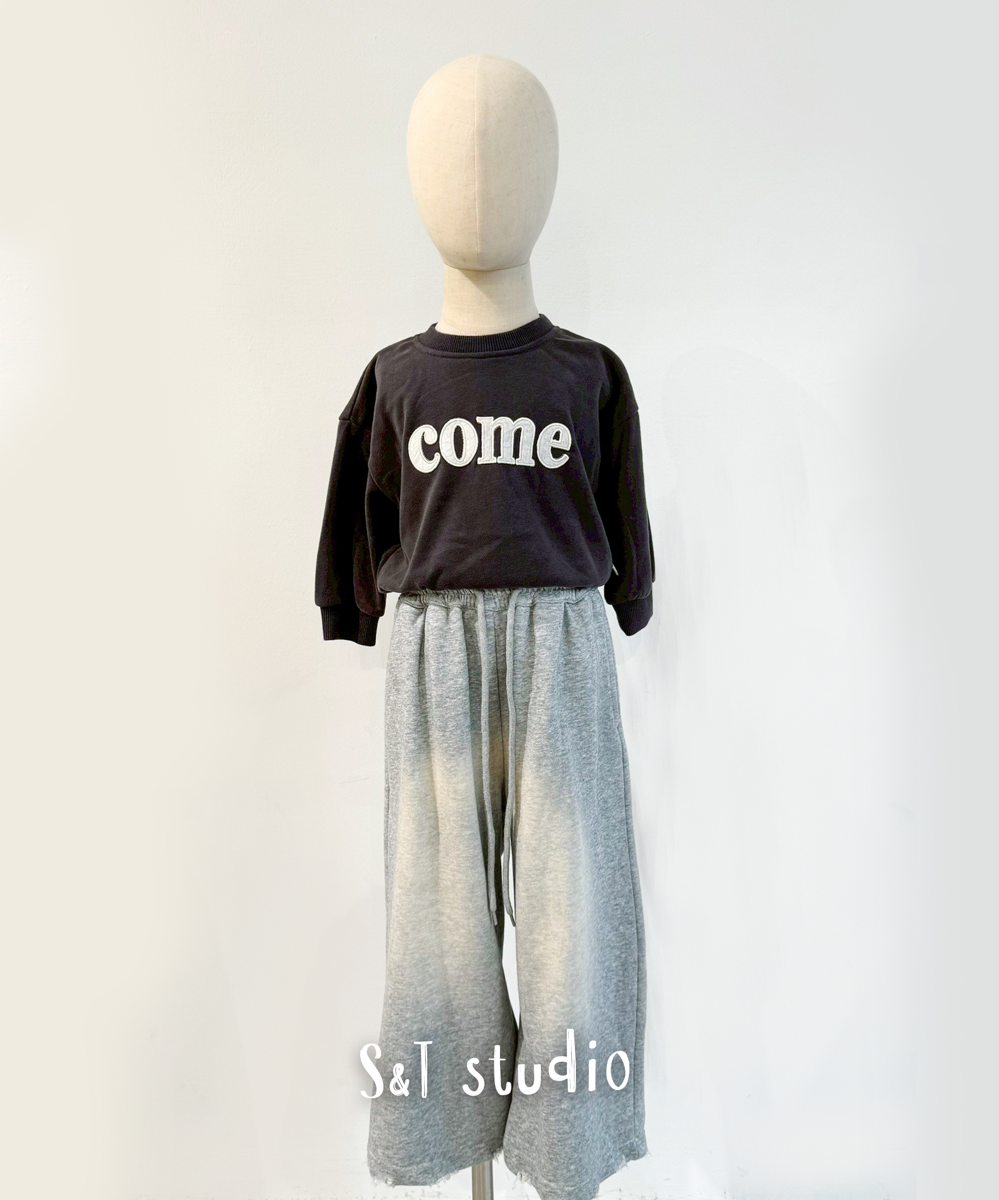 韓系刷色休閒長褲 (100-150) 兩色