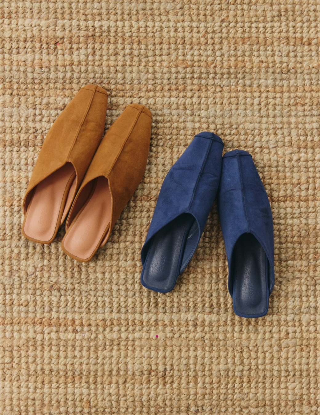 車線感方頭麂皮穆勒鞋（2色/3尺寸）