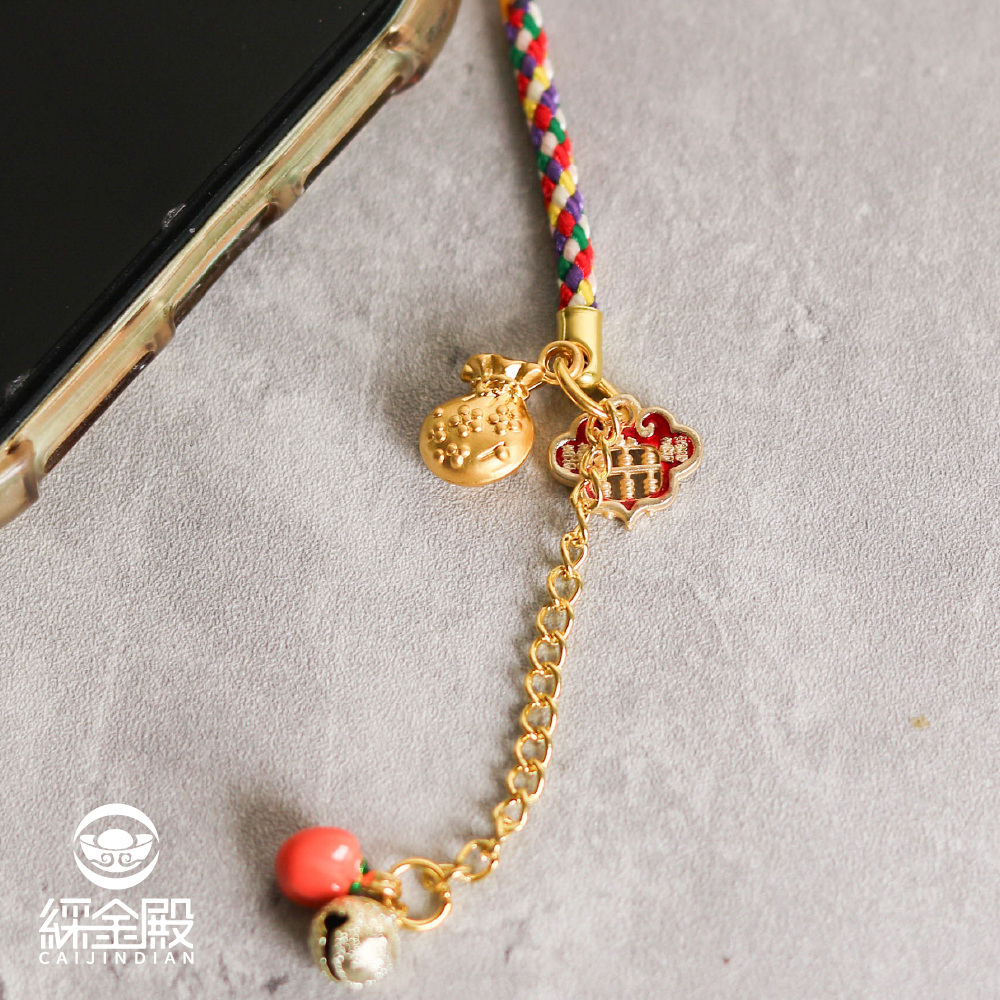如意錢袋-柿柿如意開運吊飾｜掛件｜旺財｜好運｜財祿雙收｜財富｜配件【綵金殿】