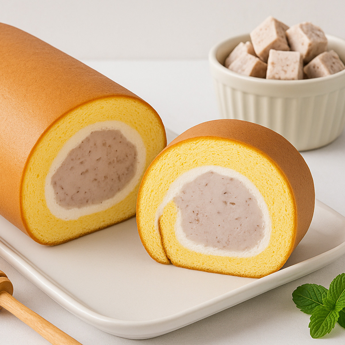 土雞蛋蜂蜜芋泥捲【芋頭蛋糕/芋泥蛋糕/芋頭甜點】