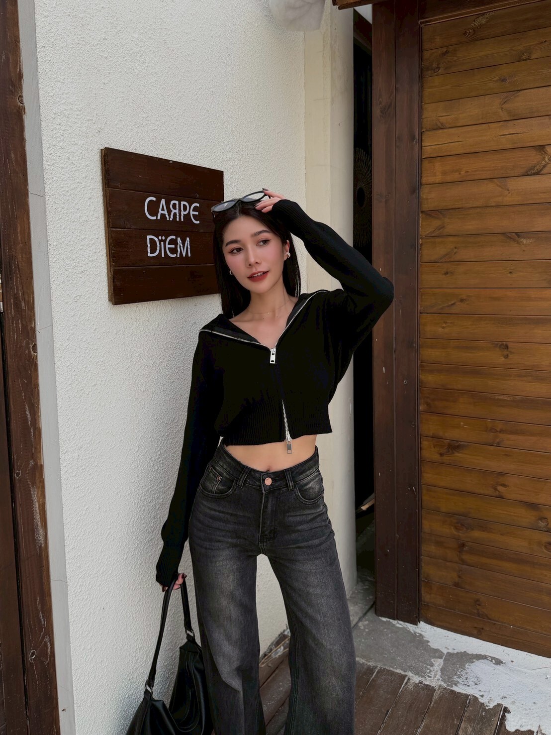 翻領雙拉鍊針織小外套