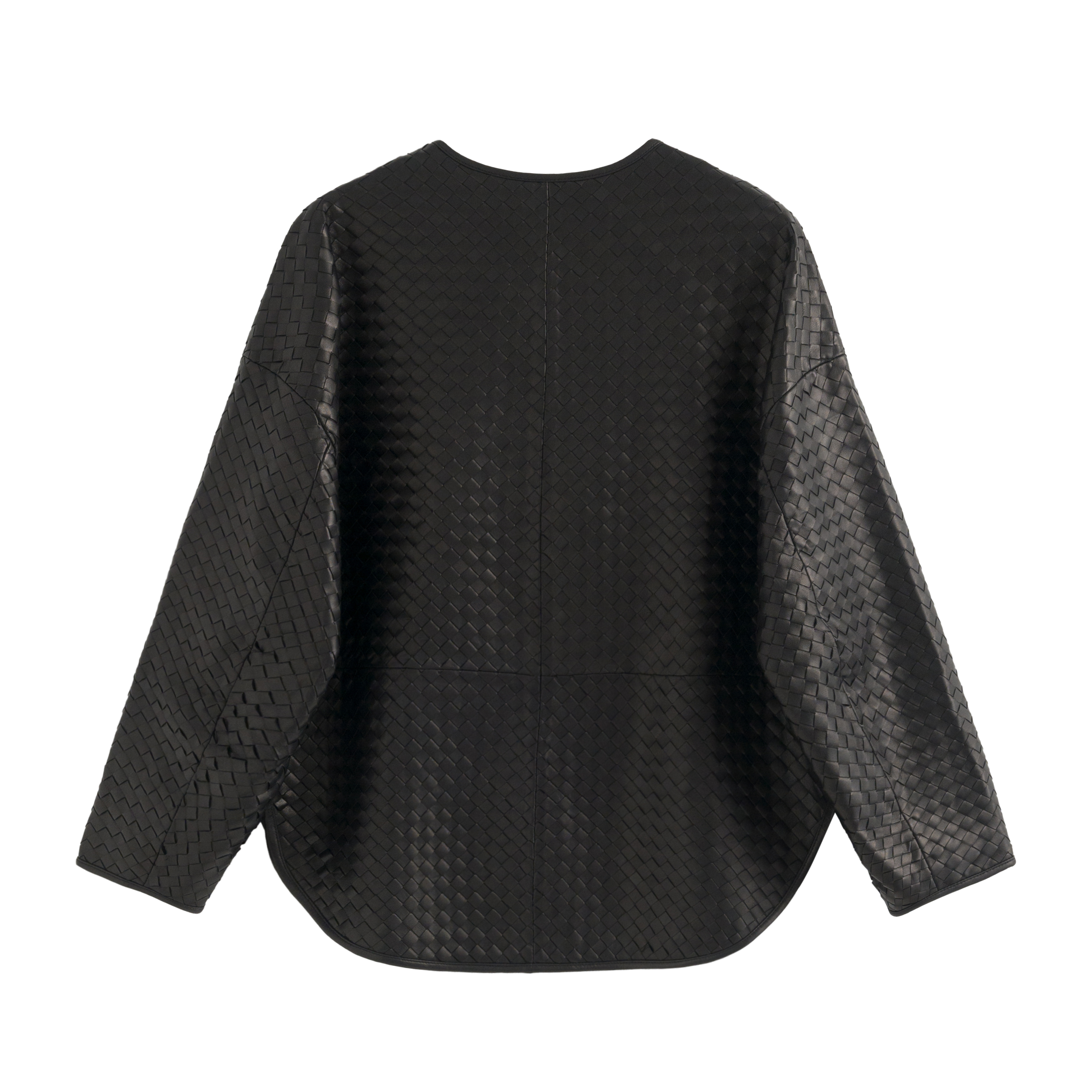 mi-tu 編織款方格羊皮外套