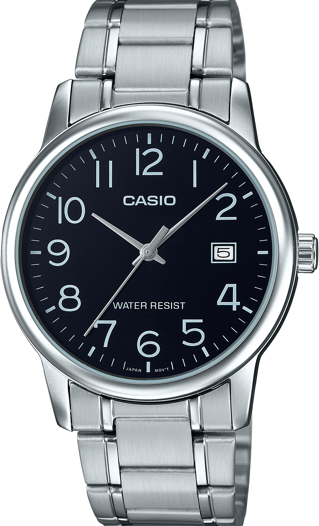 萬年鐘錶 - CASIO 卡西歐 黑面復古數字時標男錶 MTP-V002D-1B 錶徑37MM