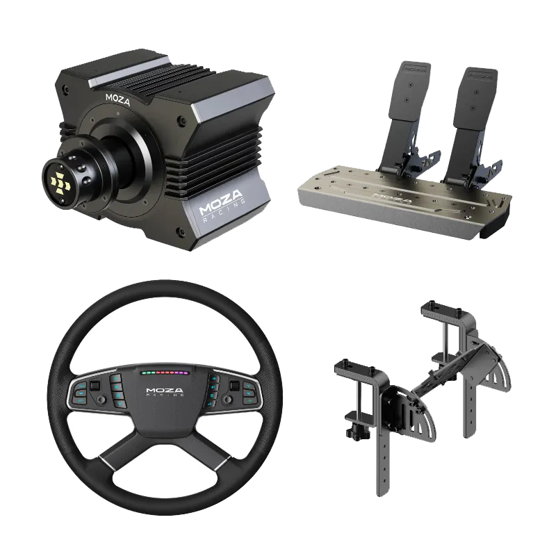 【超神組合】魔爪MOZA R5卡車套裝+離合踏板+技嘉 GS32Q 32型2K 165Hz電競螢幕