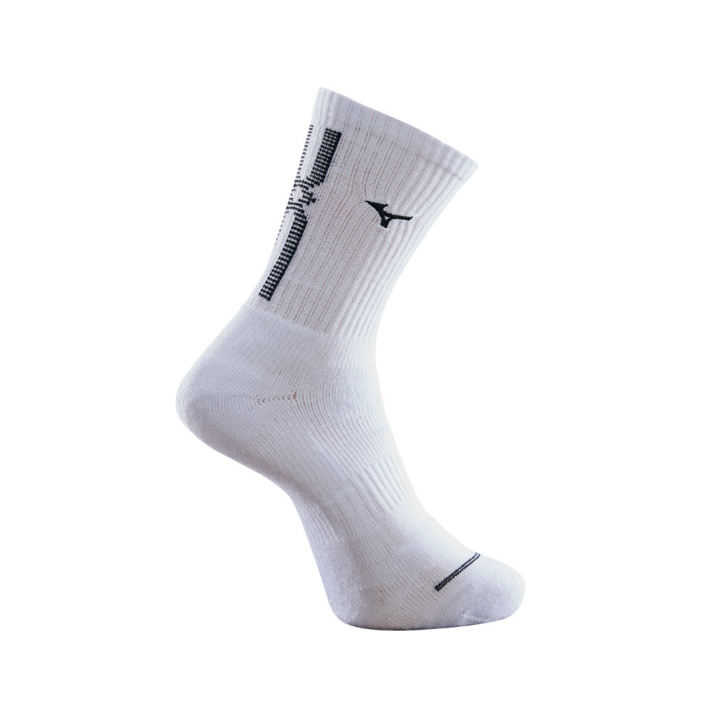 MIZUNO 運動襪 (白x黑)