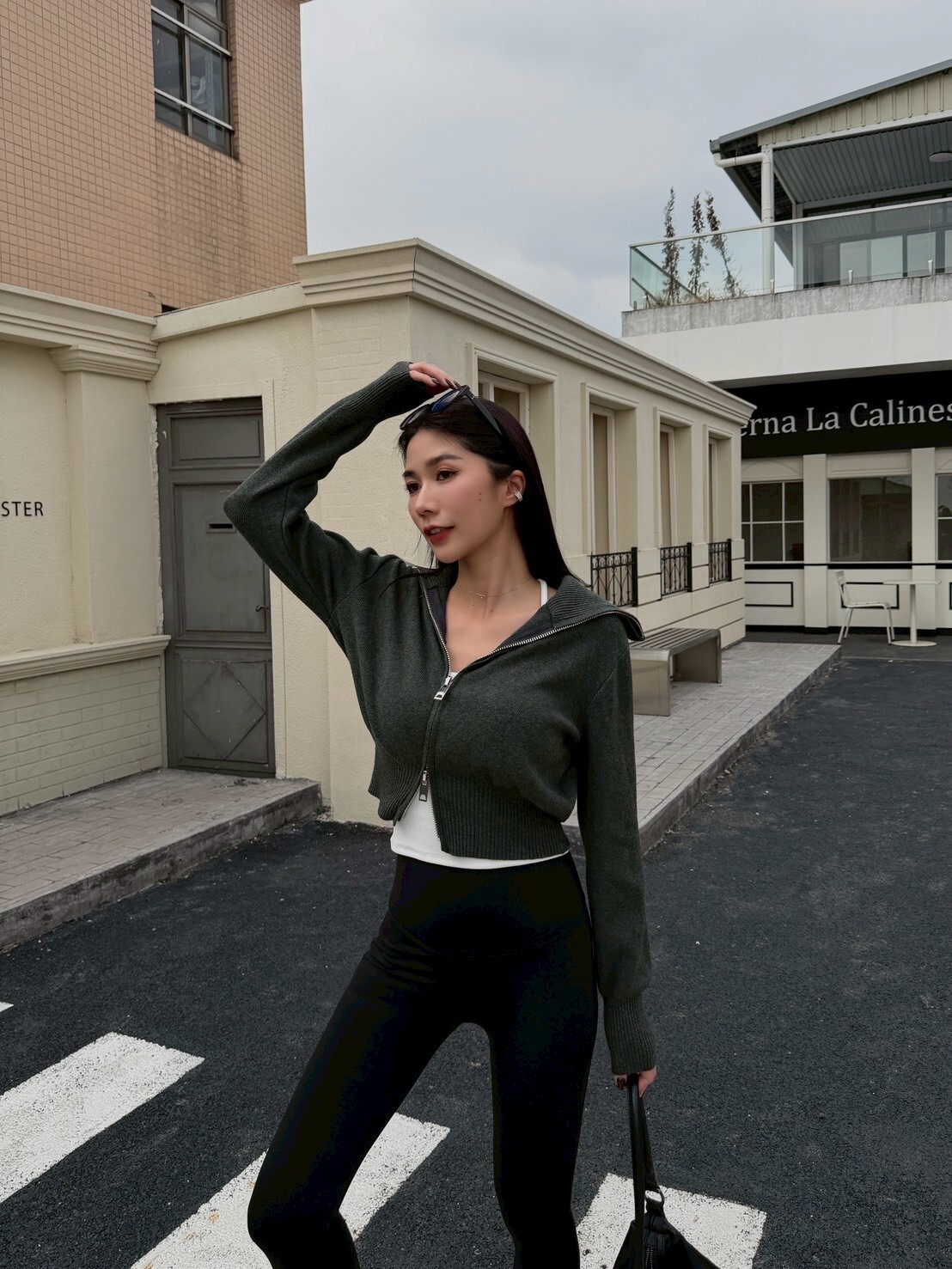 翻領雙拉鍊針織小外套