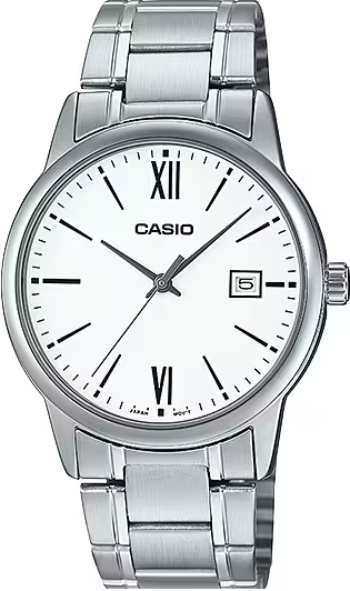 萬年鐘錶 - CASIO 卡西歐 白面復古羅馬時標日期休閒男錶 MTP-V002D-7B3 錶徑37MM