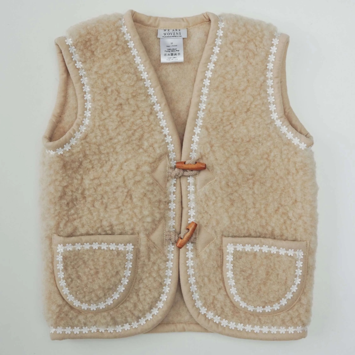 We Are Wovens 牛角扣羊毛背心 waistcoat - Flower Rhodante