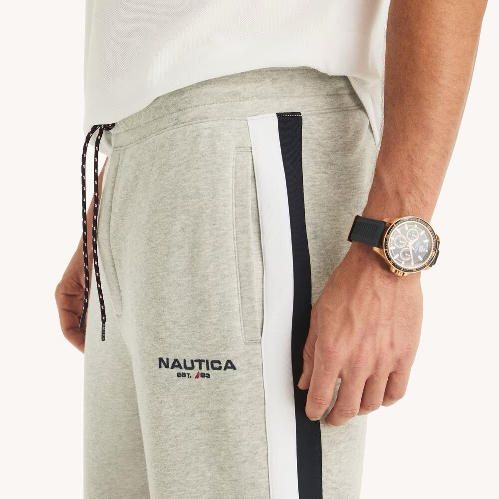 Nautica 帆船 側邊直條 電繡字母 縮口褲 棉褲 長褲