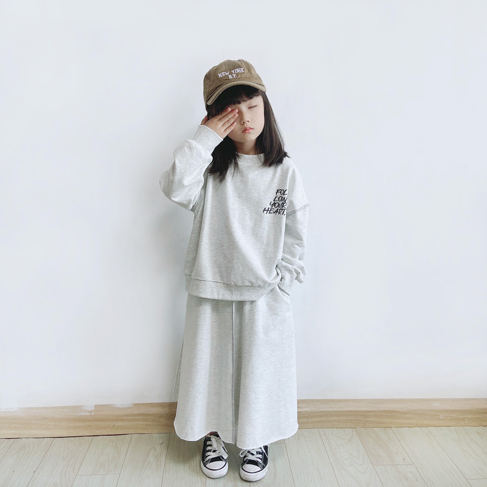 <兩件組> 親子款 字母上衣+傘擺長裙 100-140cm M/L #241