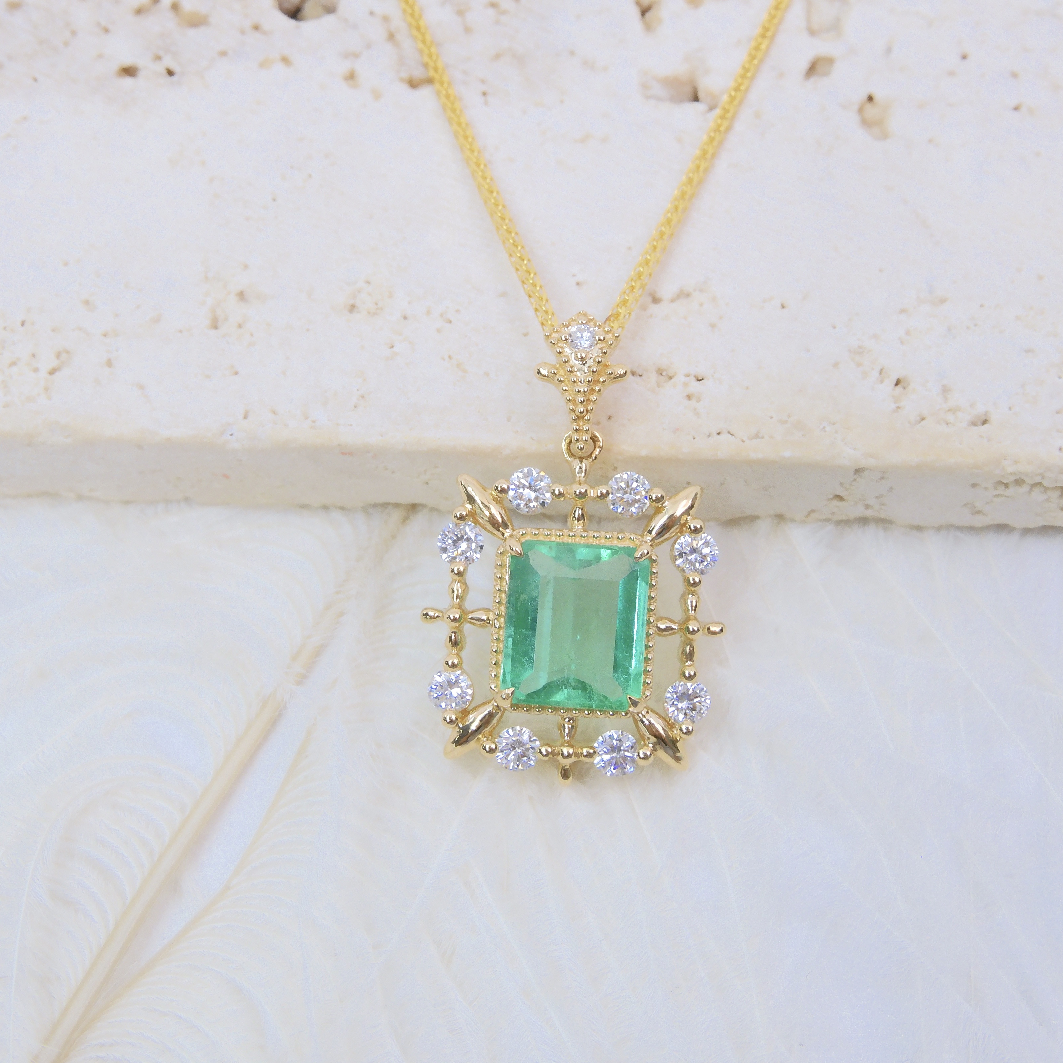 訂製 18K金 1.69ct 綠寶石吊墜 (配證書)