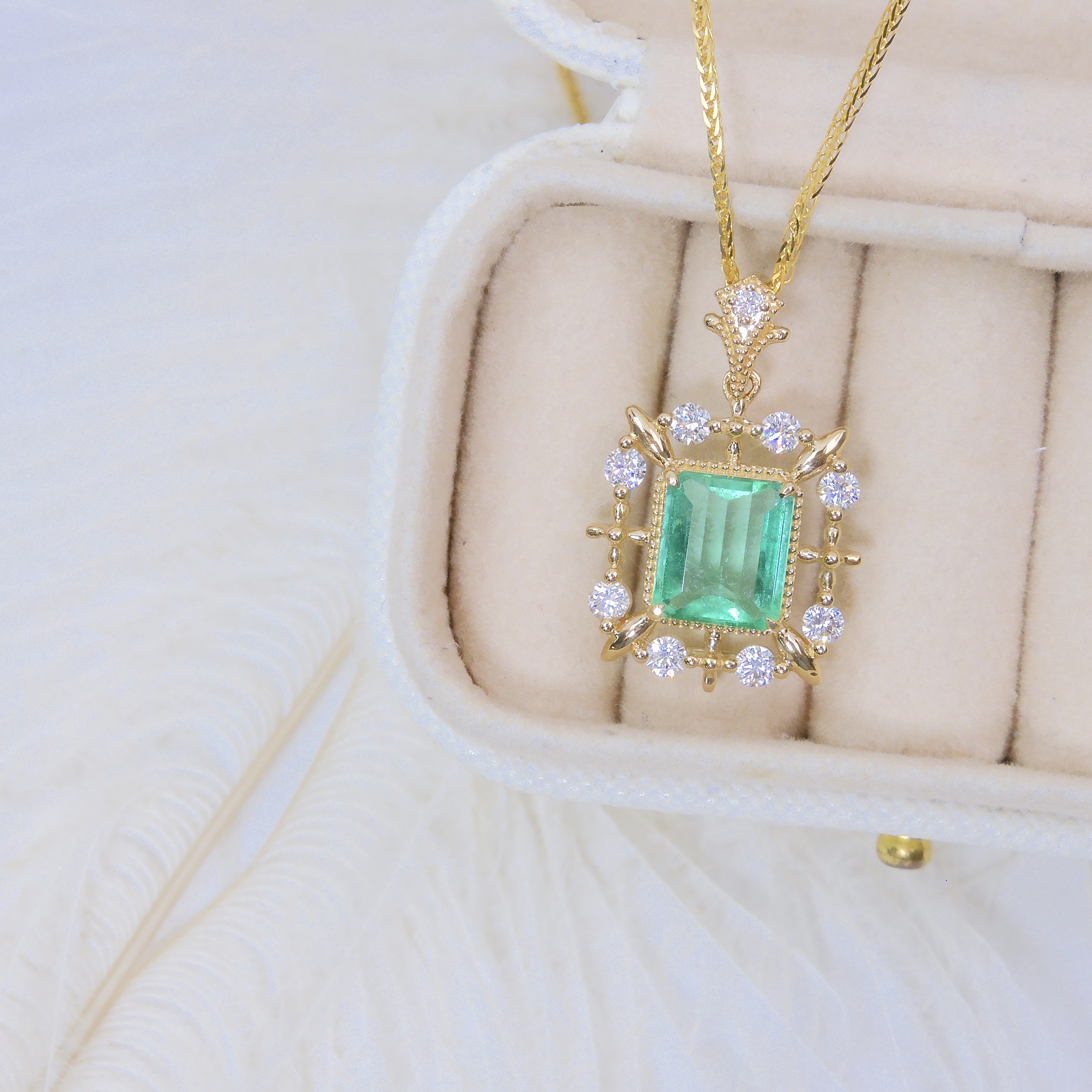 訂製 18K金 1.69ct 綠寶石吊墜 (配證書)