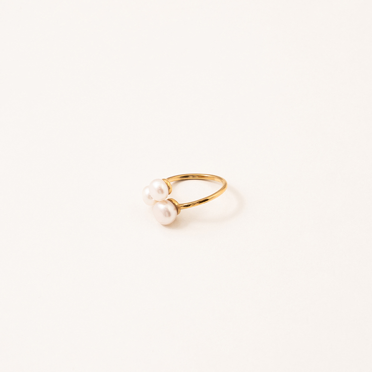 miramira珠光｜三環月光珍珠戒指A2320-金56312