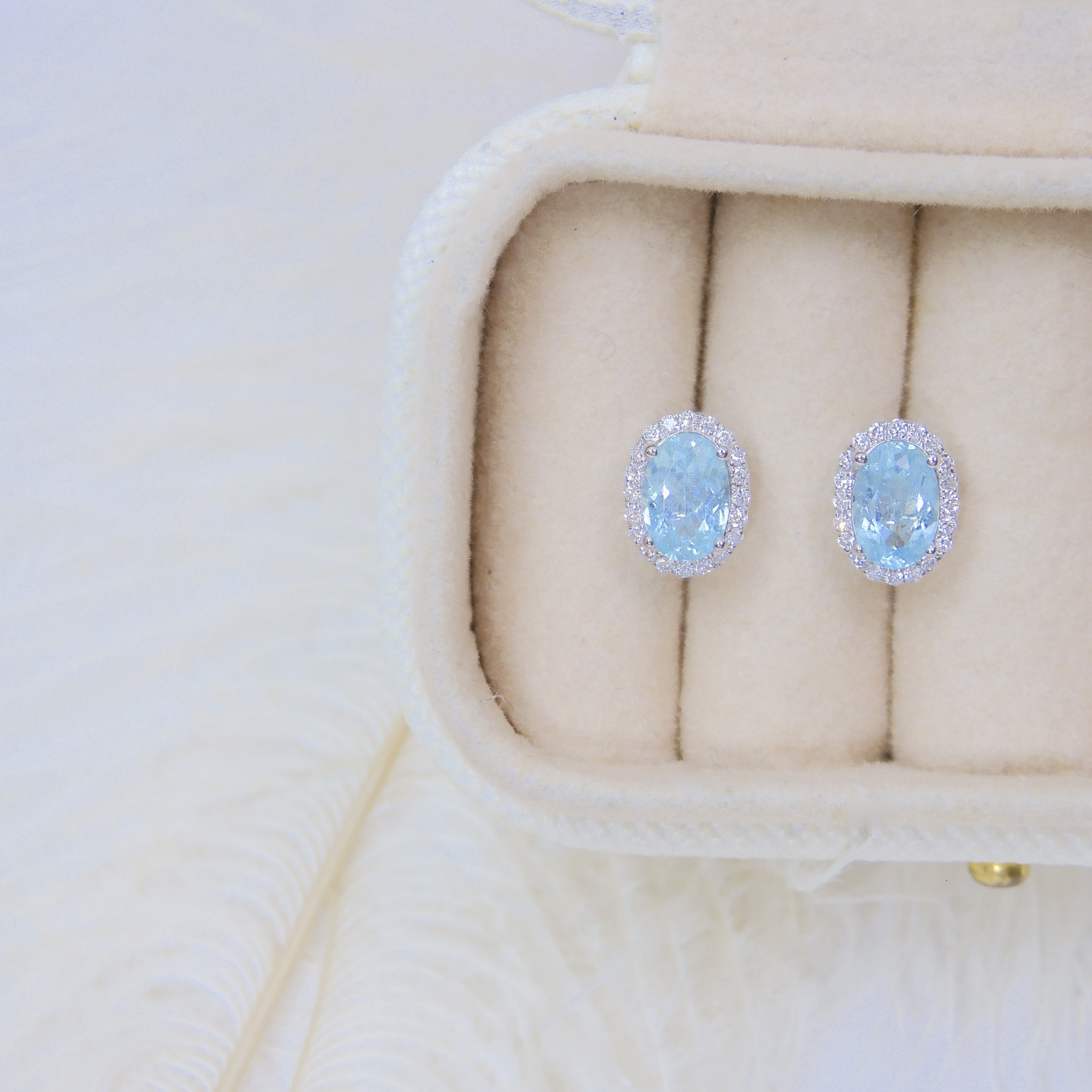 18K金 0.887ct 帕拉伊巴碧璽耳釘