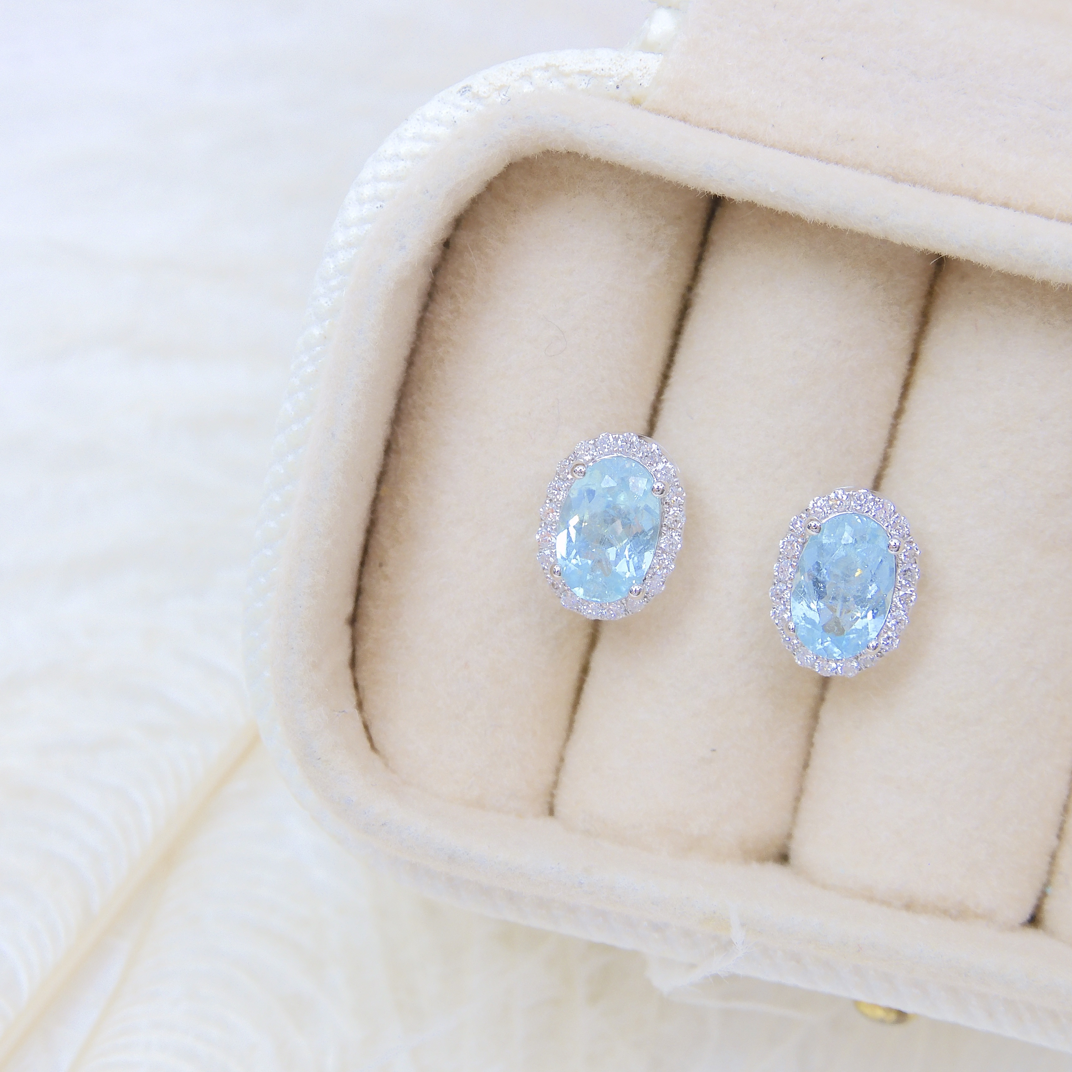 18K金 0.887ct 帕拉伊巴碧璽耳釘