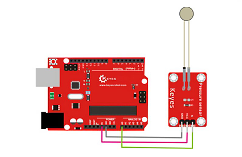 KEYES,電阻式,薄膜壓力感測模組,接線說明