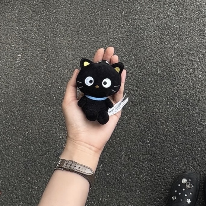 SANRIO CHOCOCAT 巧克喵 愛心釦吊飾 絨毛 黑貓 日版 貓咪