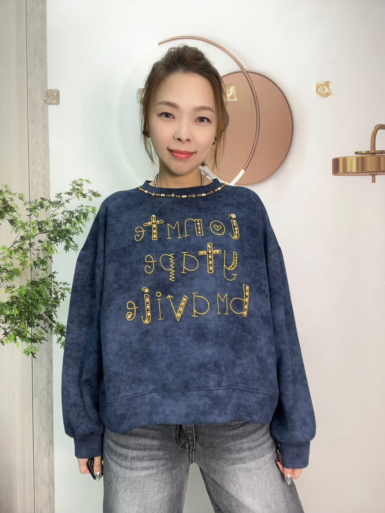 Mar 型格扎染拼立體英文字too~141AW