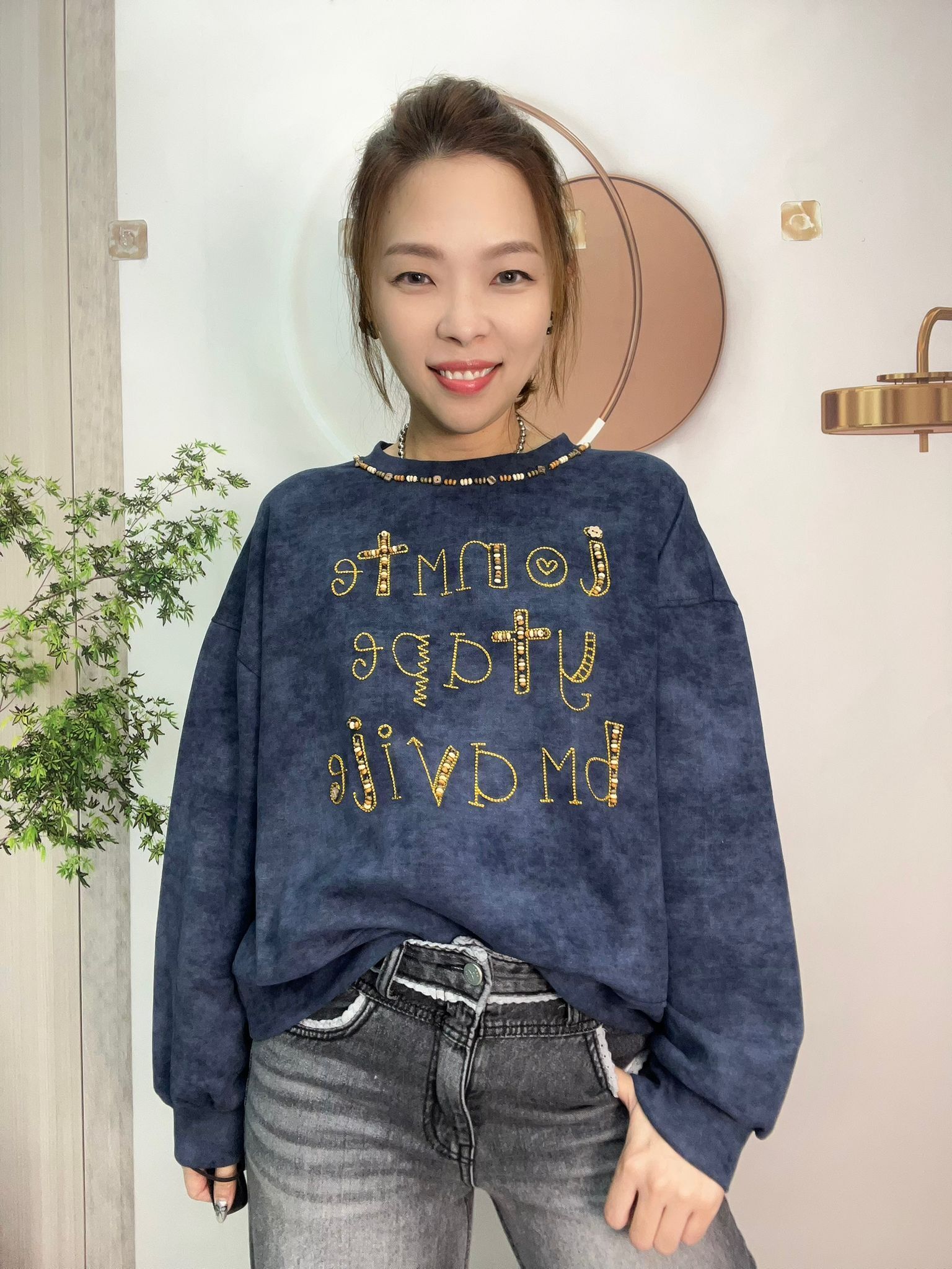 Mar 型格扎染拼立體英文字too~141AW