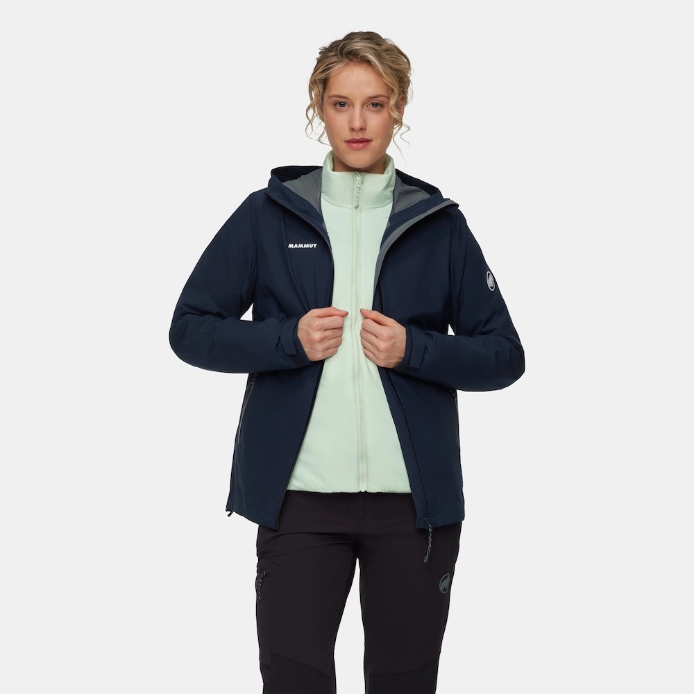 Mammut 長毛象 Alto Light 3 in 1 HS Hooded Jacket AF Women 女款兩件式輕量透氣防水保暖連帽外套 #1010-32140-50642 海洋藍/鼠尾草銀綠 [HappyOutdoor]