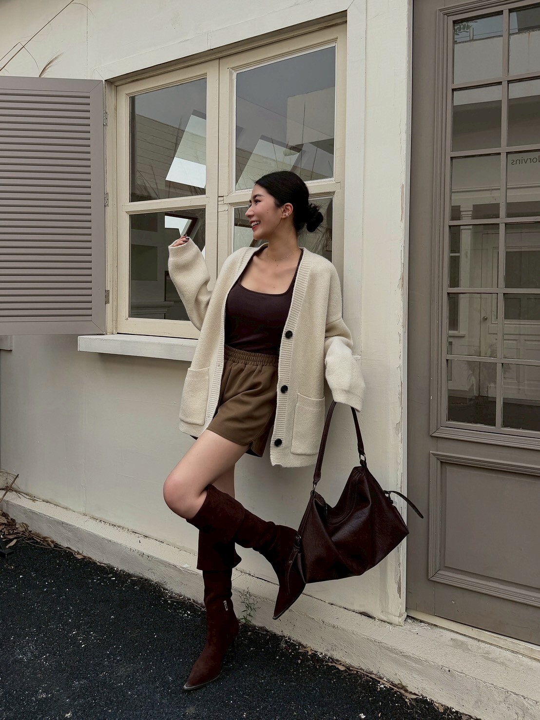 前口袋高磅針織外套