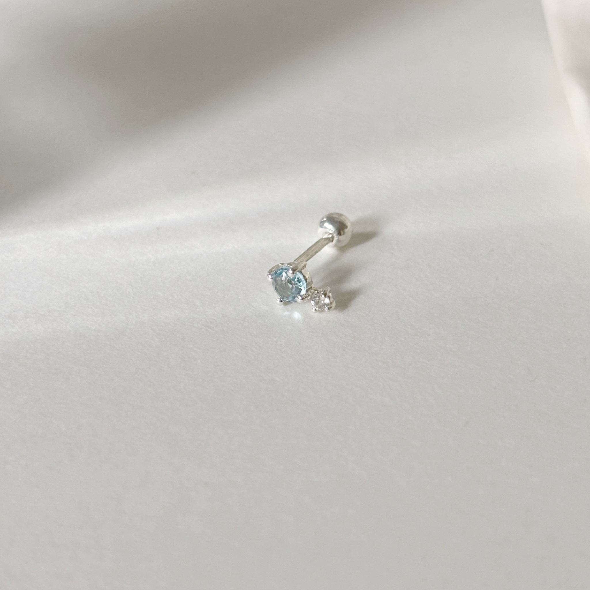 棋盤切割托帕石轉珠耳環