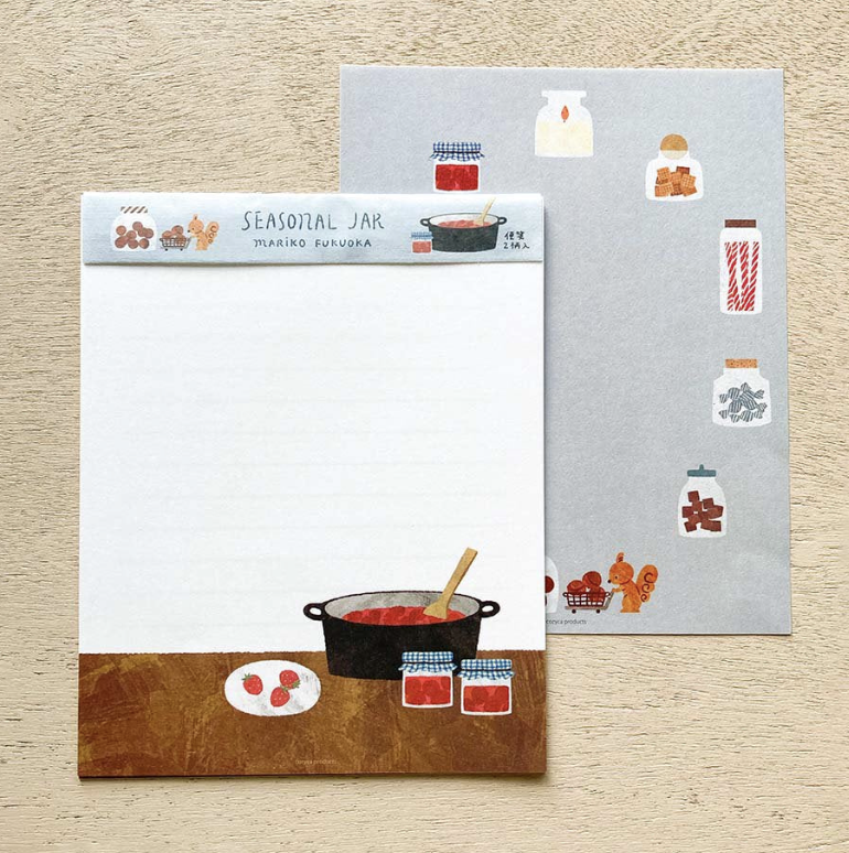 表現社｜福岡麻里子 果醬罐 A5 插畫信紙本