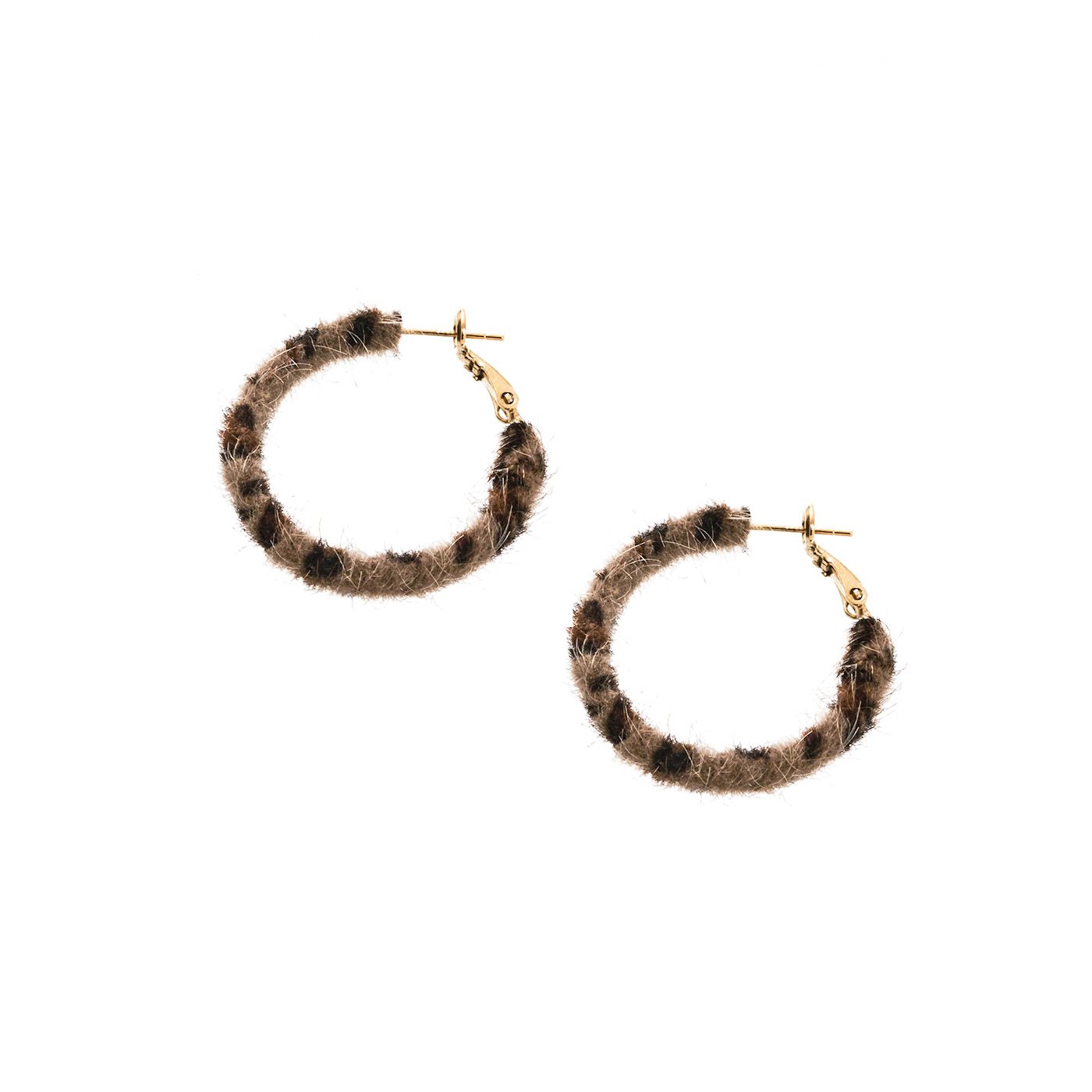 平價飾品,豹紋,絨毛,圈圈耳環