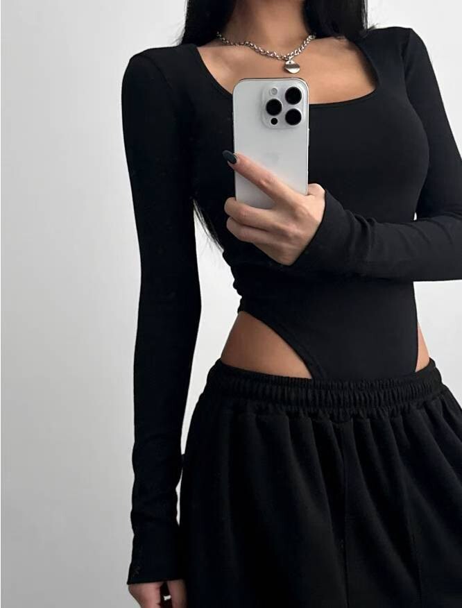 釘孔造型束腳棉褲