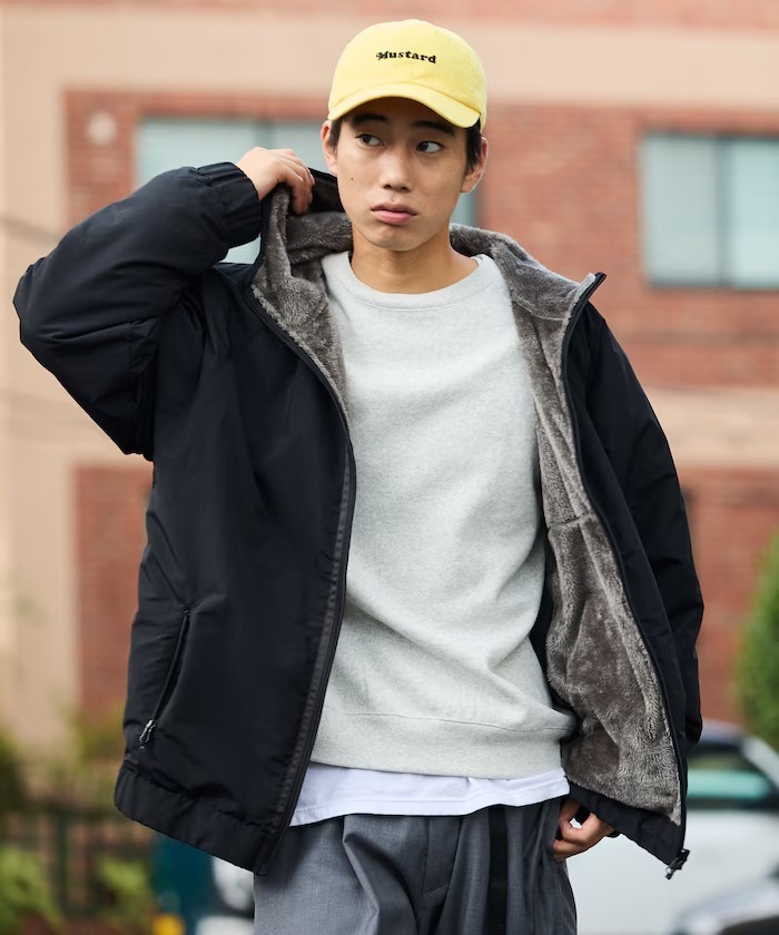 日本 FREAK'S STORE Relaxed Fit Nylon Fleece Reversible Hoodie Jacket