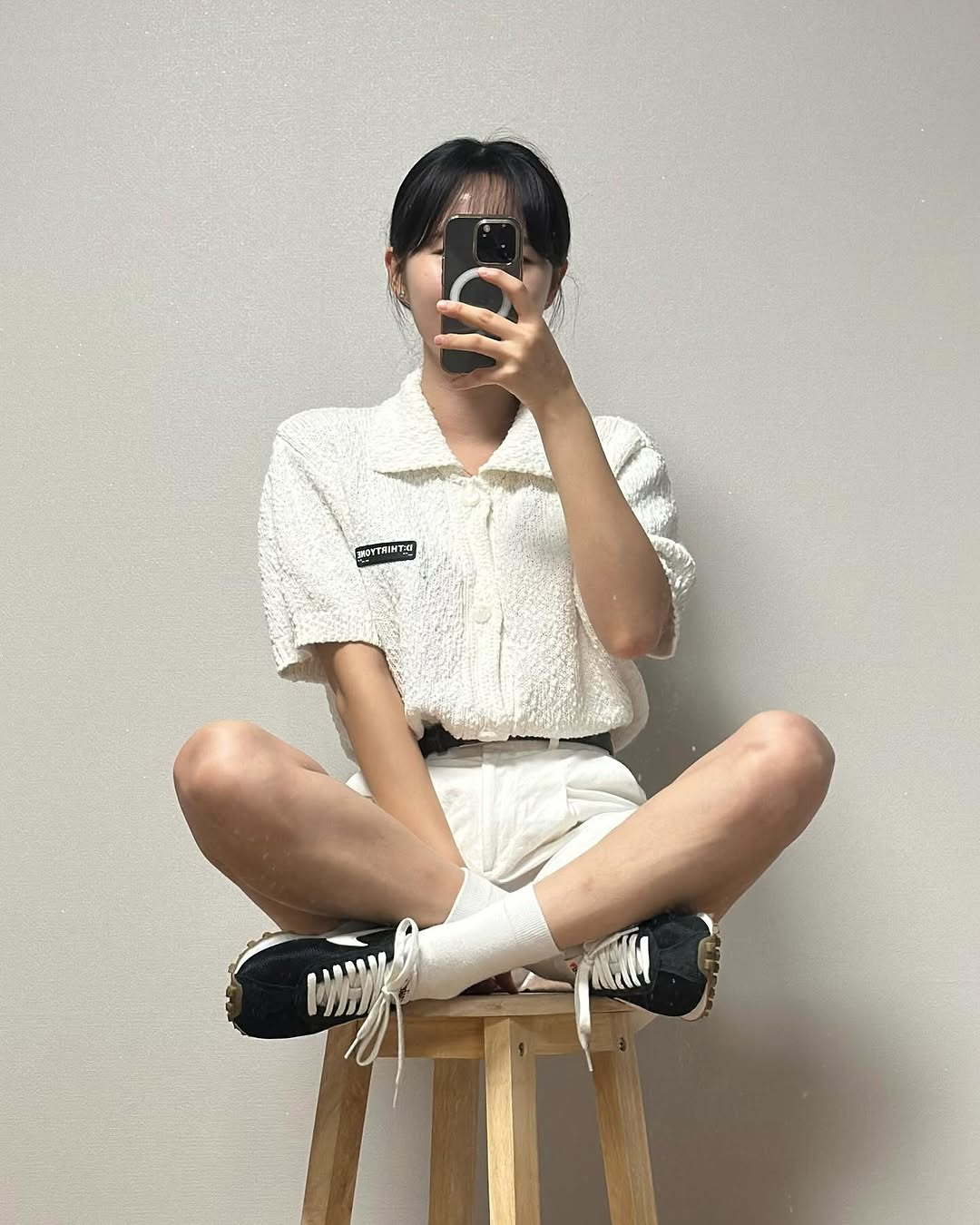 NIKE W LD-1000 黑白窩夫格紋 復古運動鞋