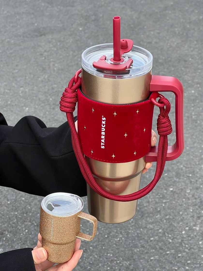 【預購/現貨】STARBUCKS 星巴克 聖誕限定 銀色 雙飲口不鏽鋼保溫杯 杯套 迷你杯吊飾 900ML