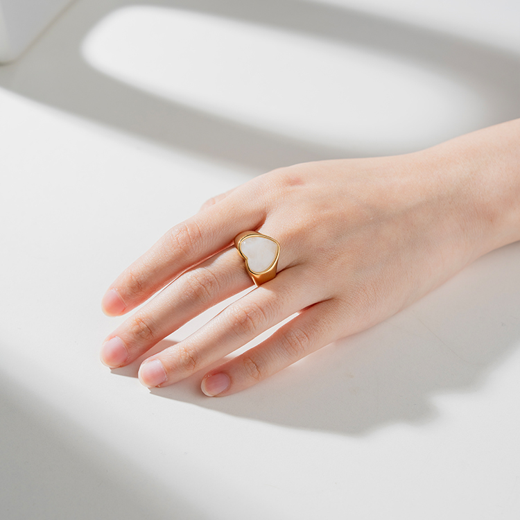 miramira微光｜單環粉膚寶石愛心戒指A2421-金67639