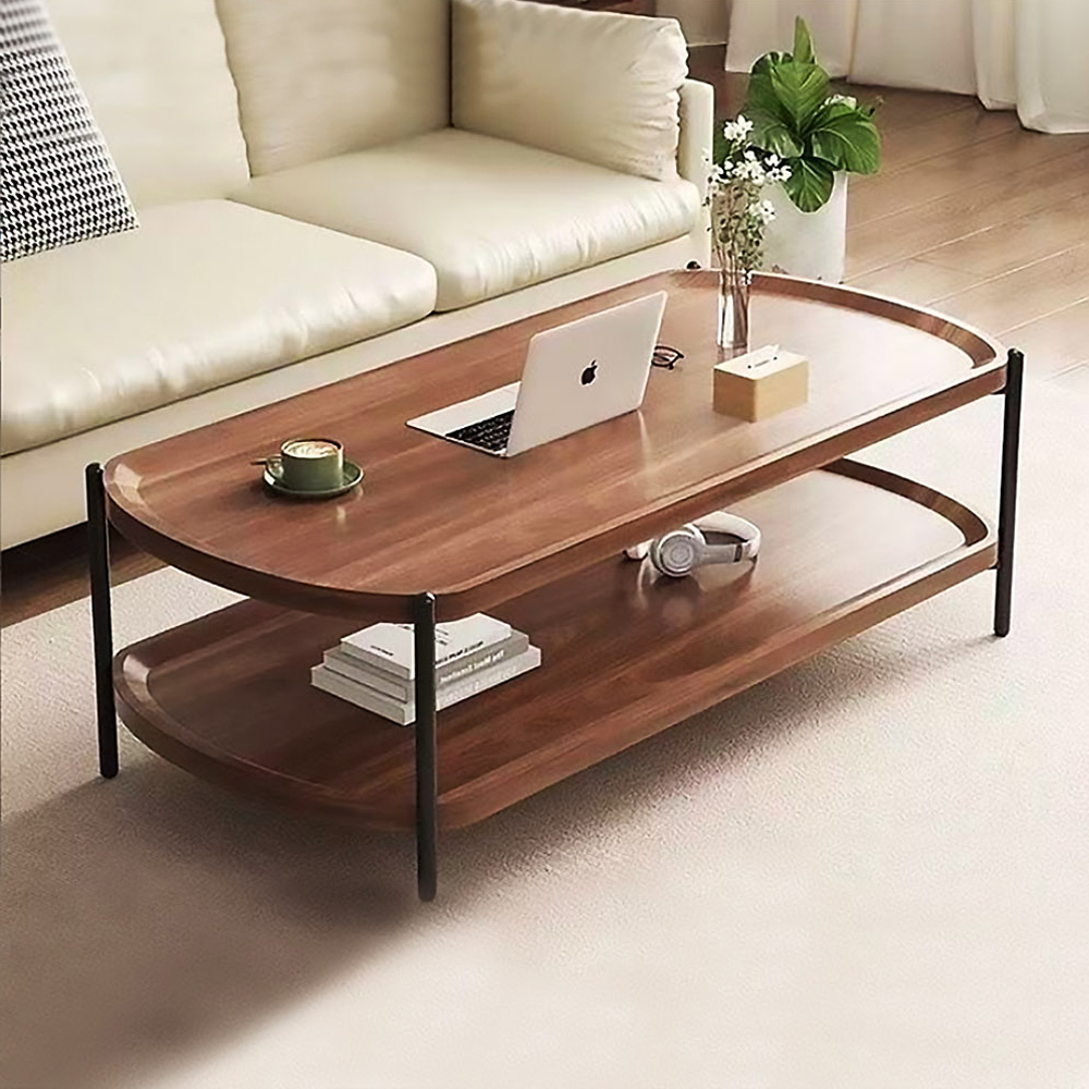 【AOTTO】簡約圓弧雙層客廳大茶几-120公分(TA-301)