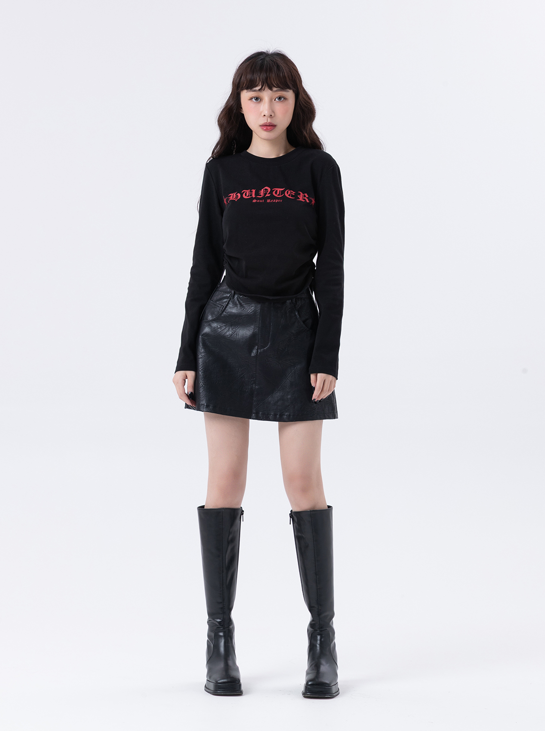 不規則抽繩印花T