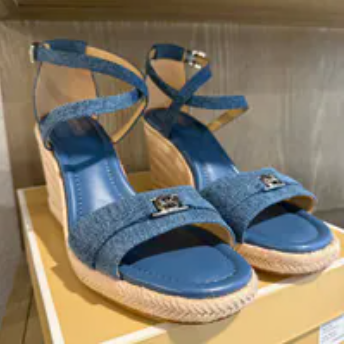 [S] MICHAEL KORS DENIM MANDY WEDGE, 40S5MAMS2D-DENIM (SUZZ89)