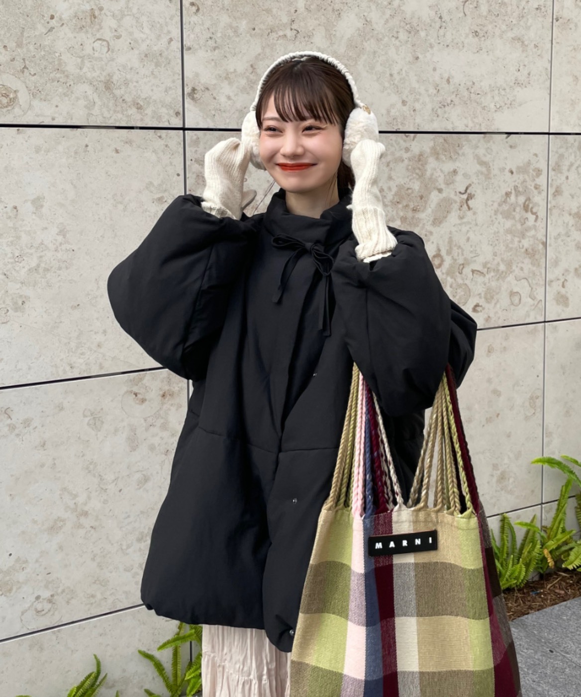 <超美>日本 hinari 襯墊 蝴蝶結 緞帶 中長 鋪棉 外套 3色