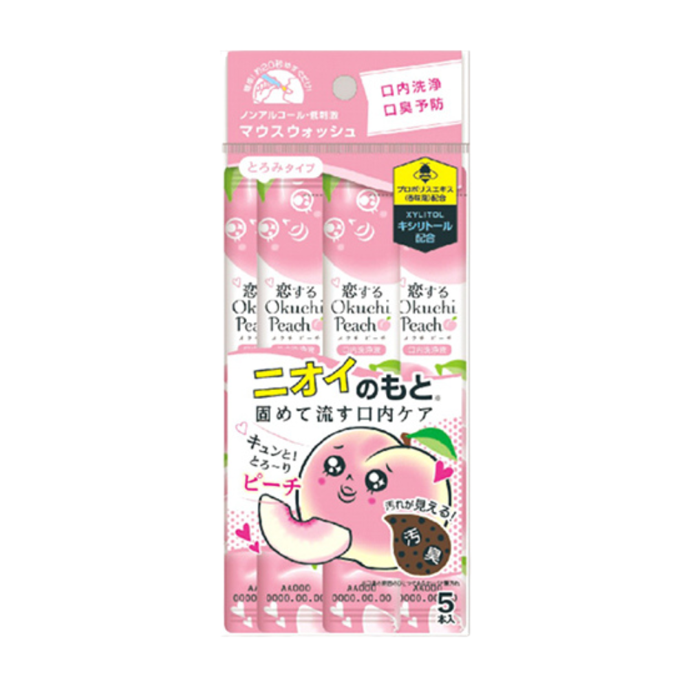 Bitatto Okuchi 清新蜂膠便攜除菌漱口水 桃子味 11ml x 5條 (Barcode:4562384609454)
