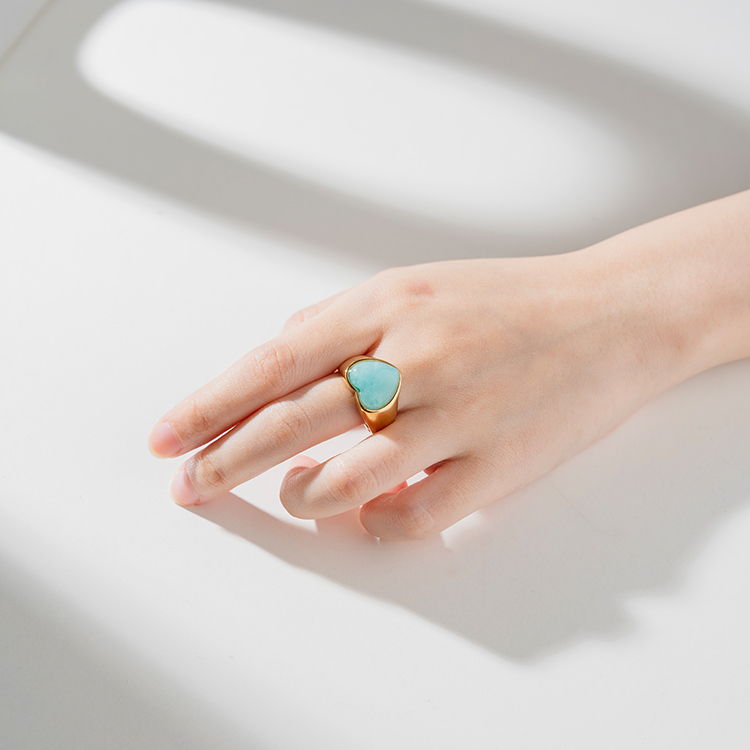 miramira微光｜單環綠寶石愛心戒指A2421-金67622