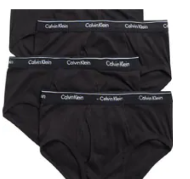 [S] CALVIN KLEIN BLACK MEN'S COTTON 4 PACK CLASSIC FIT BRIEF, A34M393076-NP21720 (SUZZ91)