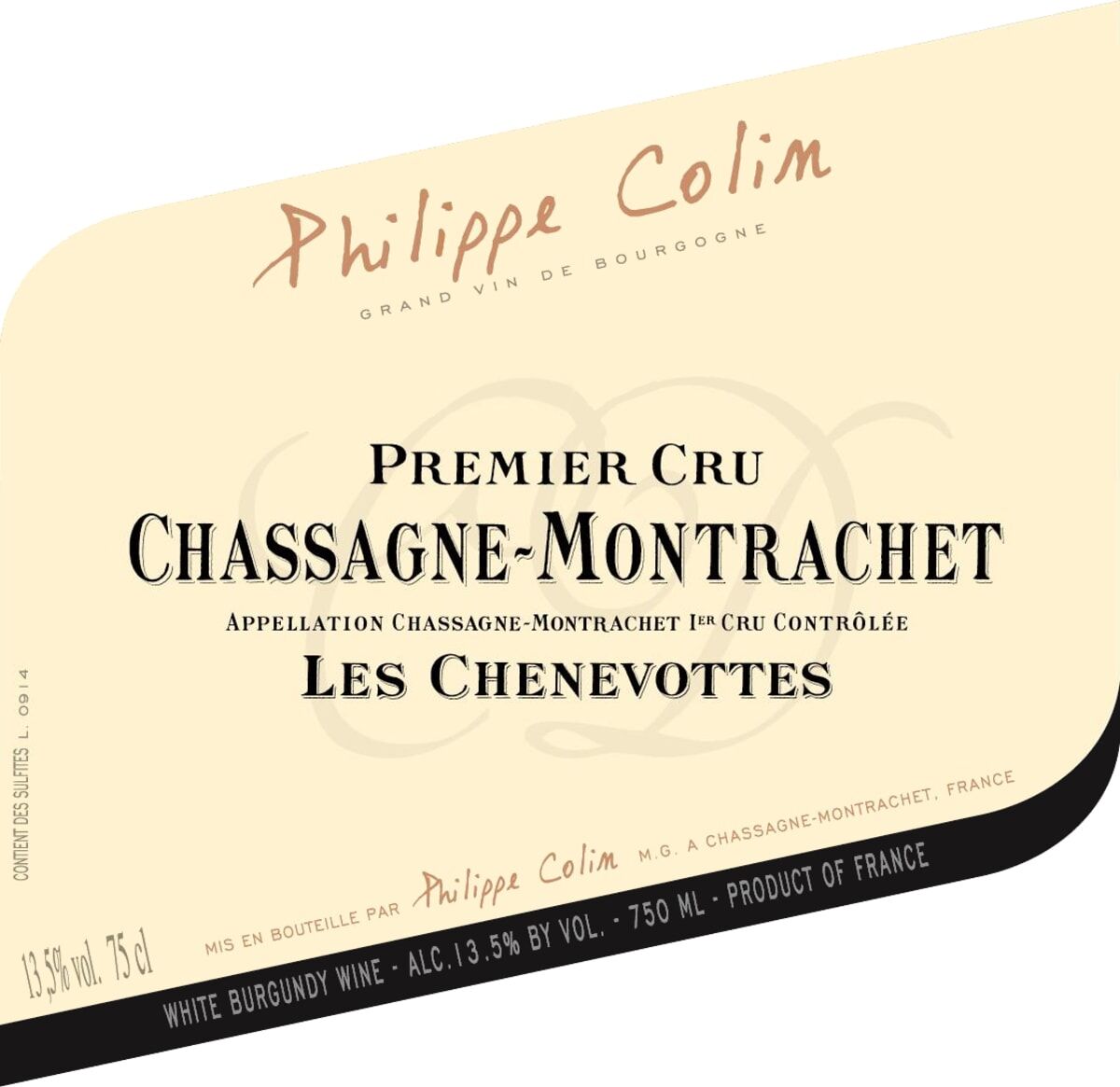 Philippe Colin Chassagne Montrachet 1er Cru Chenevottes 2023