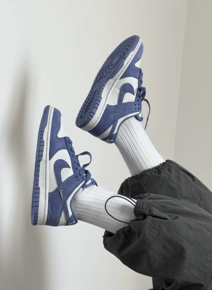 NIKE DUNK LOW 'World Indigo' 白薰衣草 金屬小勾 麂皮 復古 運動 休閒鞋 IB4417103