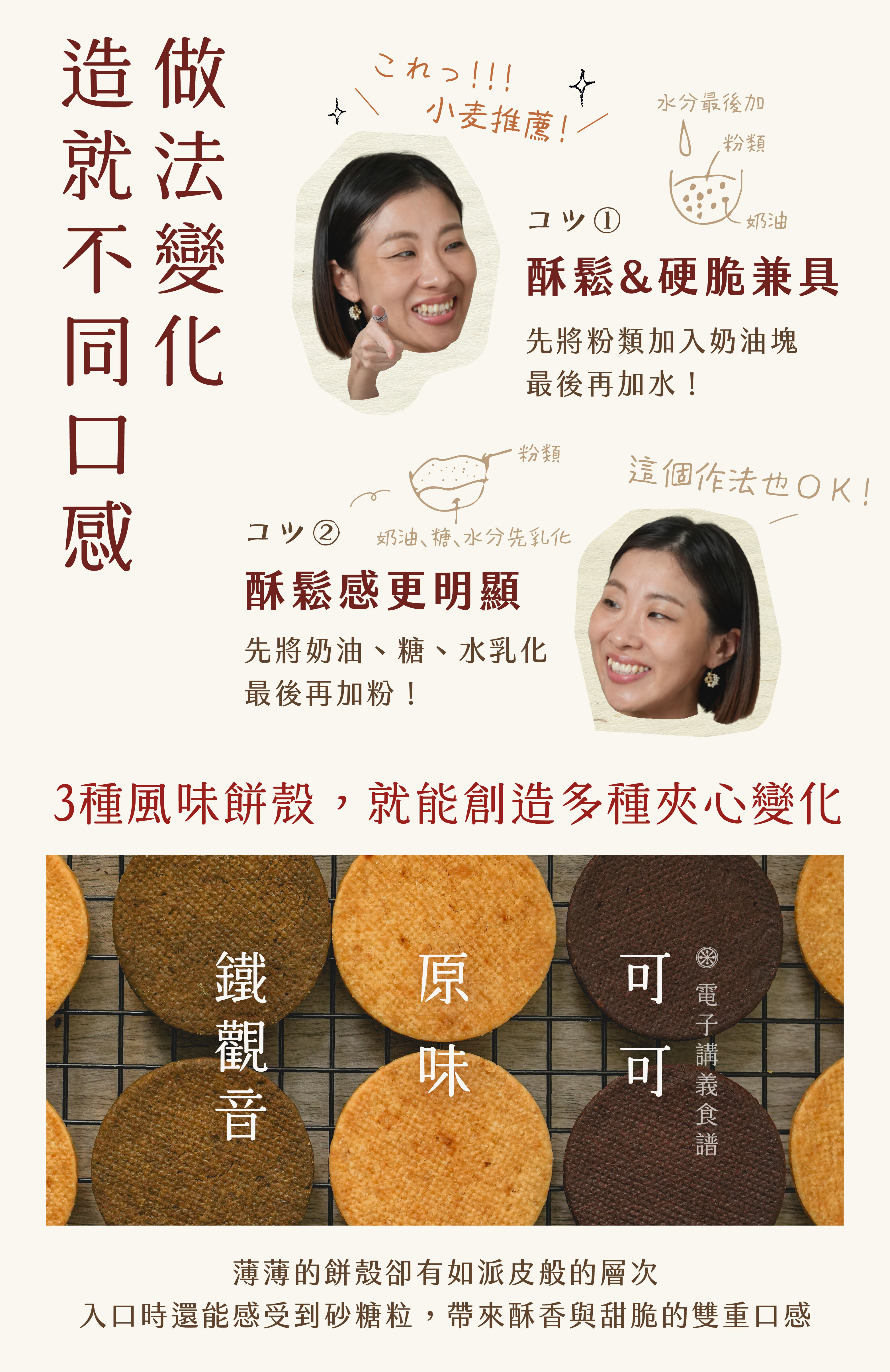 做法的變化,造就不同口感!