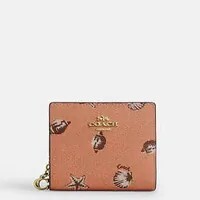 [S] COACH IM/CORAL/SUNRISE CBO73 SNAP WALLET SHELL PRINT, 196395877980 (SUZZ32)