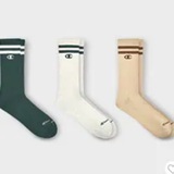 [S] CHAMPION GREEN ASSORTED 3PACKS MEN'S CUSHION CREW, 886028560678 (SUZZ66)
